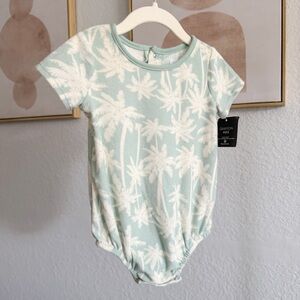 Grayson Mini Mint Palm Romper